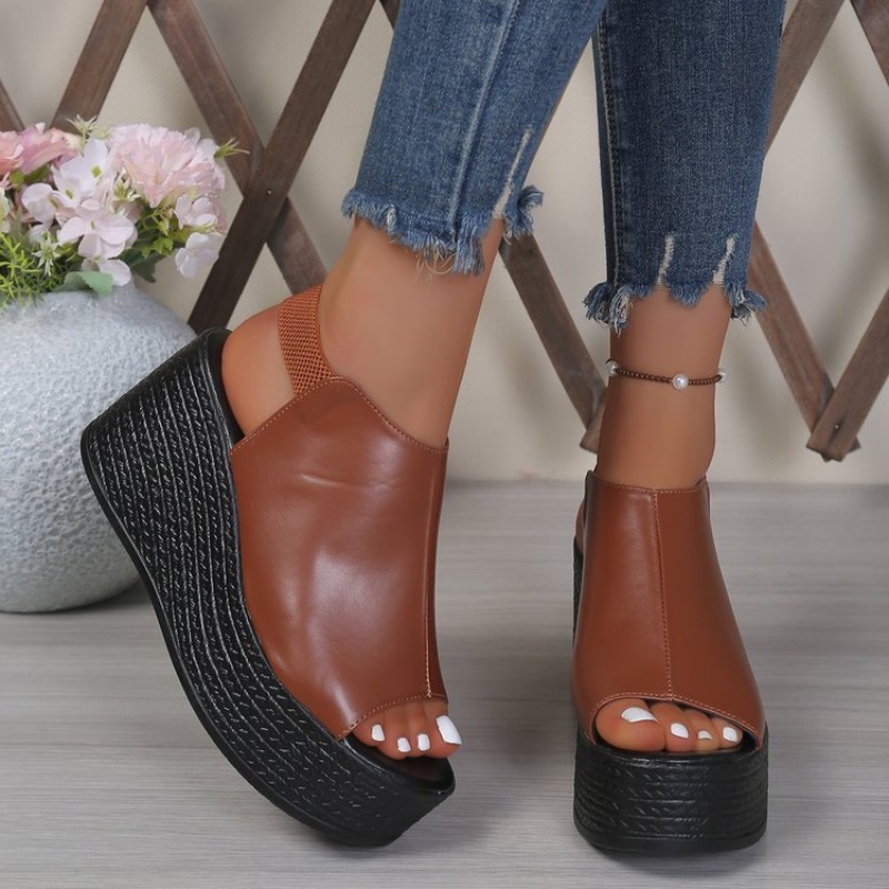 Women Sandals Summer  Wedge Sa - Elastic Waistband Roll 评论和价格