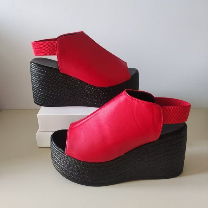 Women Sandals Summer  Wedge Sa - Elastic Waistband Roll 评论和价格