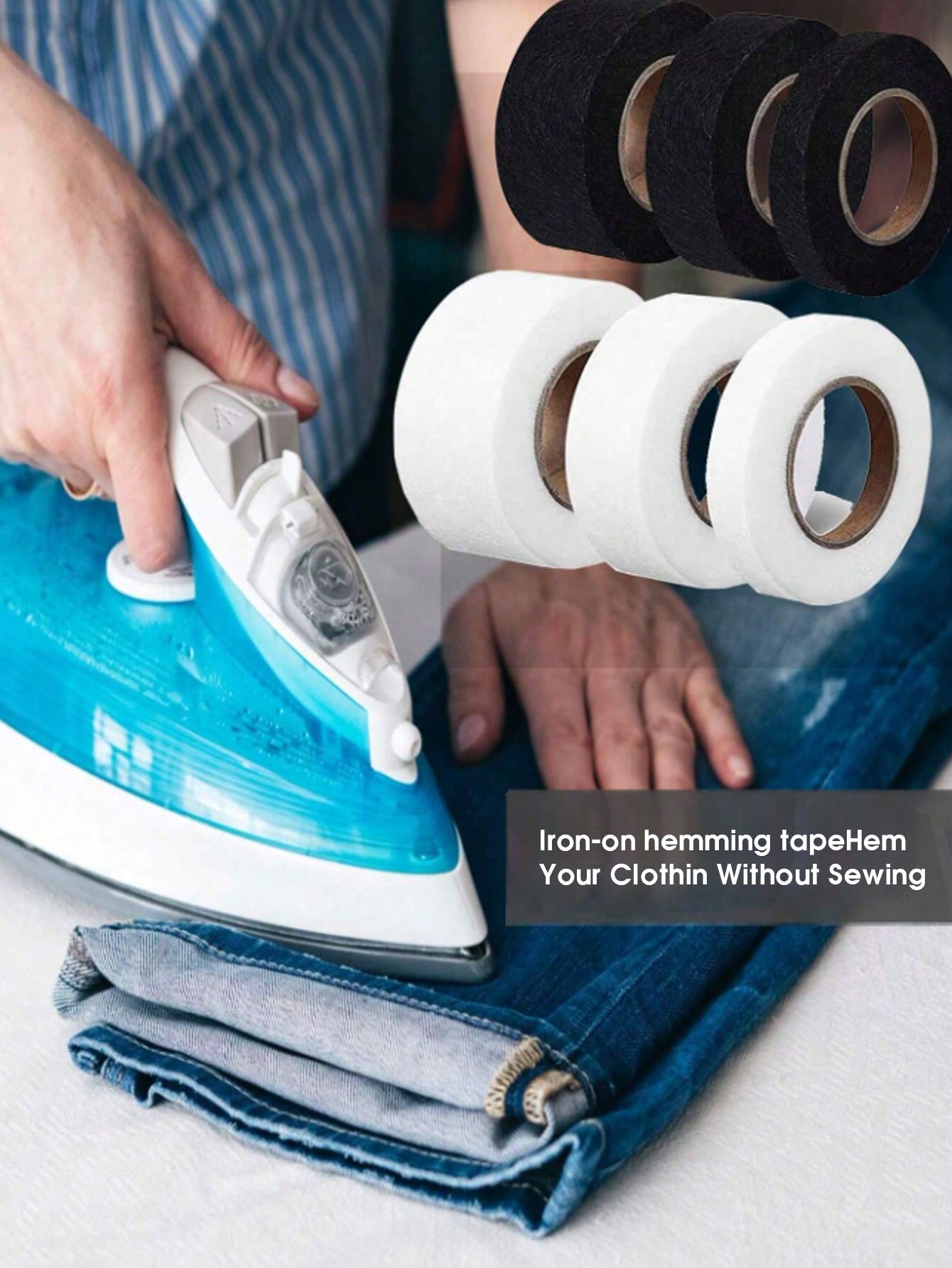 1pc Double-Sided Iron-On Hemmi - Hem Tape Fusible 评论和价格
