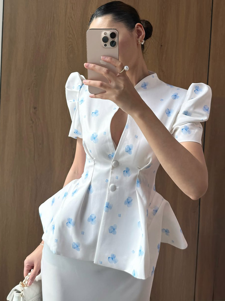 Elegant Satin Floral Print Wom - Sewing V 评论和价格