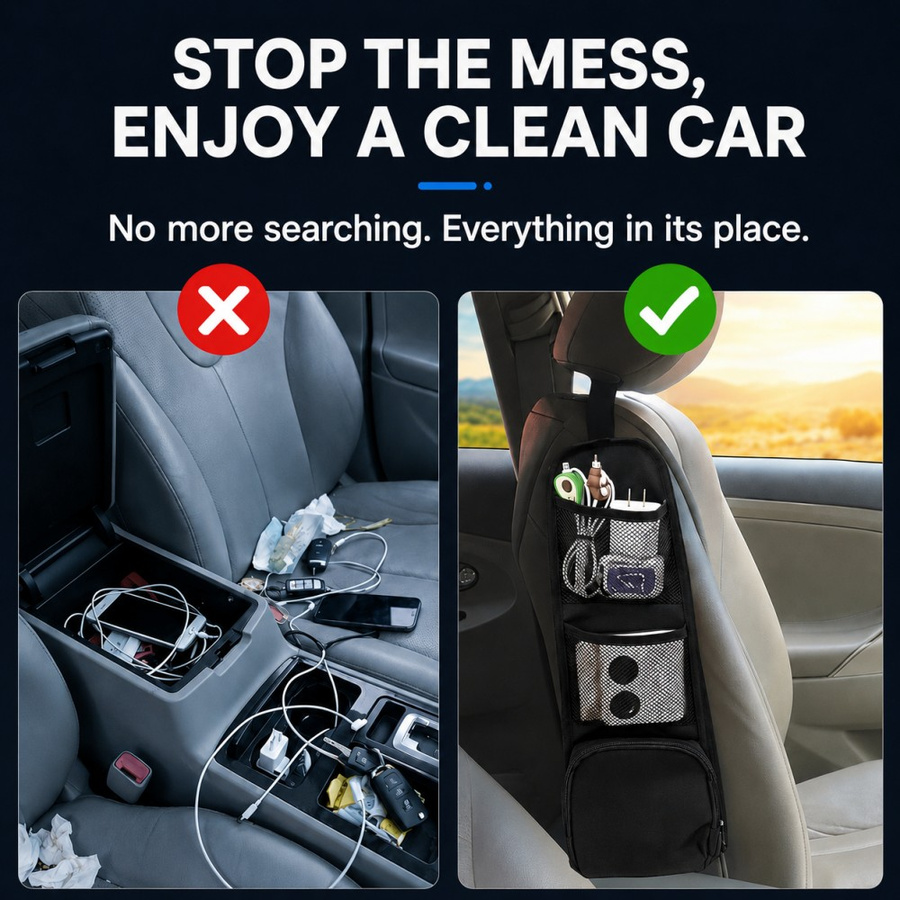 Car Seat Side Hanging Storage  - Elastic Waistband Roll 评论和价格
