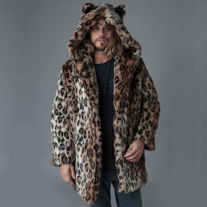 Men Faux Fur Jacket Winter Coa - Sewing V 评论和价格