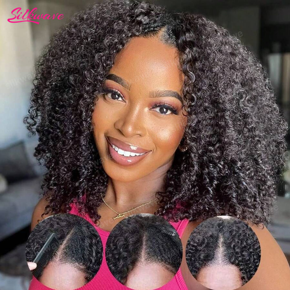 Curly V Part Wig Human Hair No - Sewing V 评论和价格