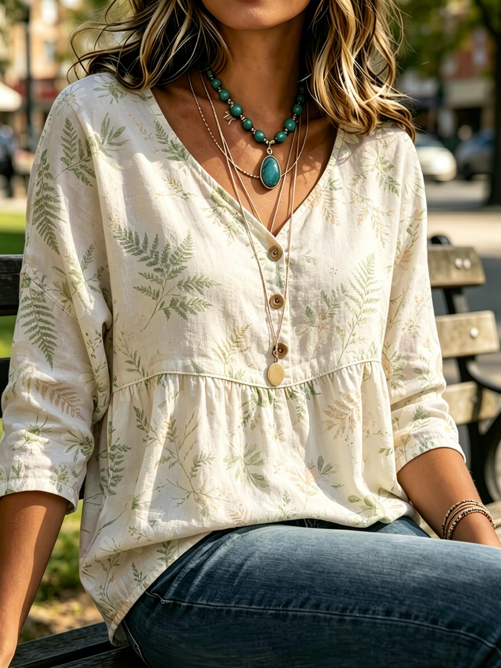 Women's Delicate Fern Leaf Bot - Sewing V 评论和价格