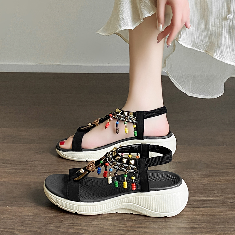 2026 New Casual Round Toe Open - Elastic Waistband Roll 评论和价格