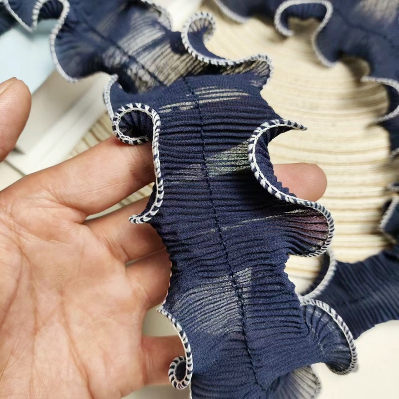 Dark blue Chiffon center Pleat - Textile Sewing Factory 评论和价格