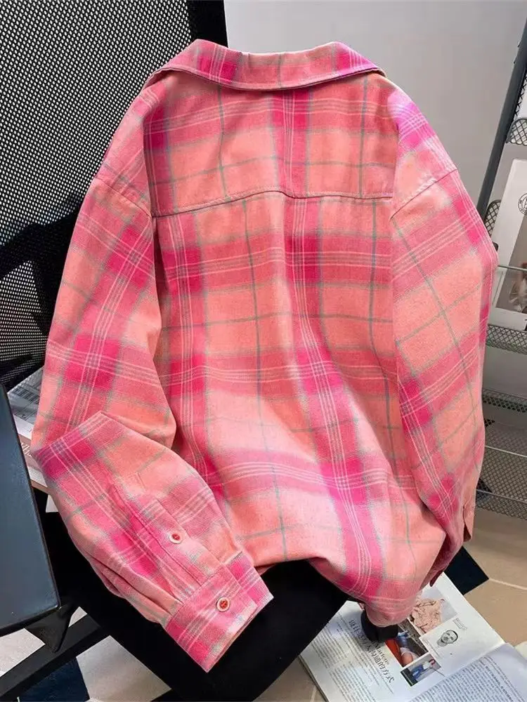 Y2k American Vintage Pink Plai - Sewing V 评论和价格