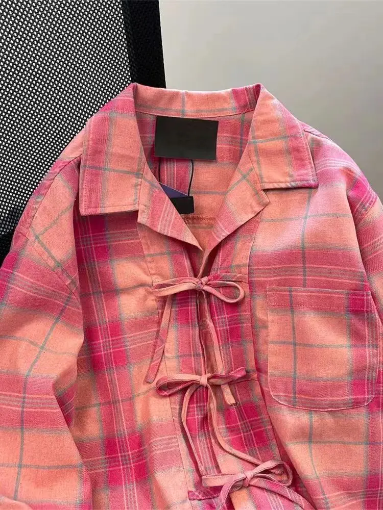 Y2k American Vintage Pink Plai - Sewing V 评论和价格